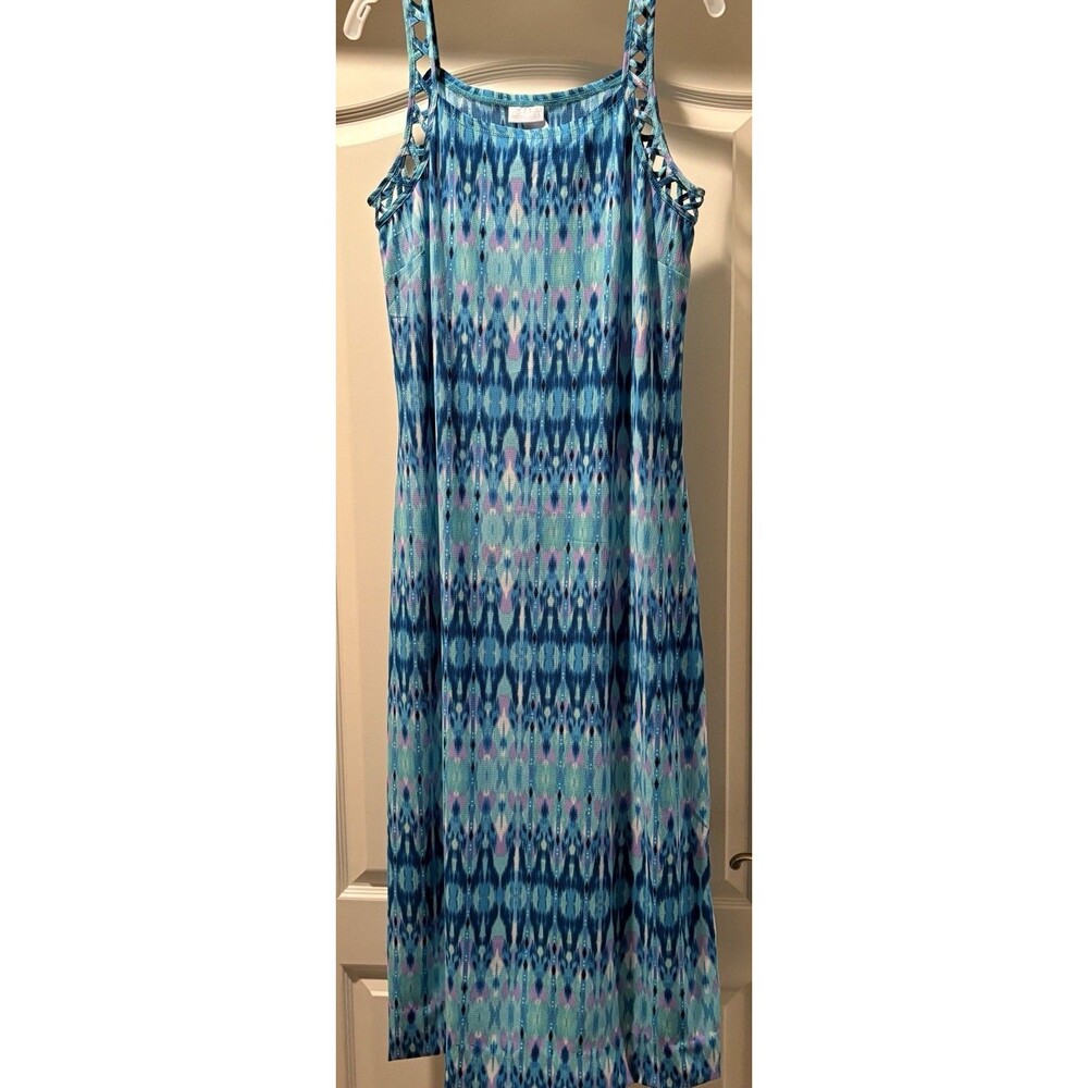 Women's Dotti Dress Size 10 Blue Tie Die Vibe Sleeveless Summer Vintage 90s Boho - Picture 14 of 14